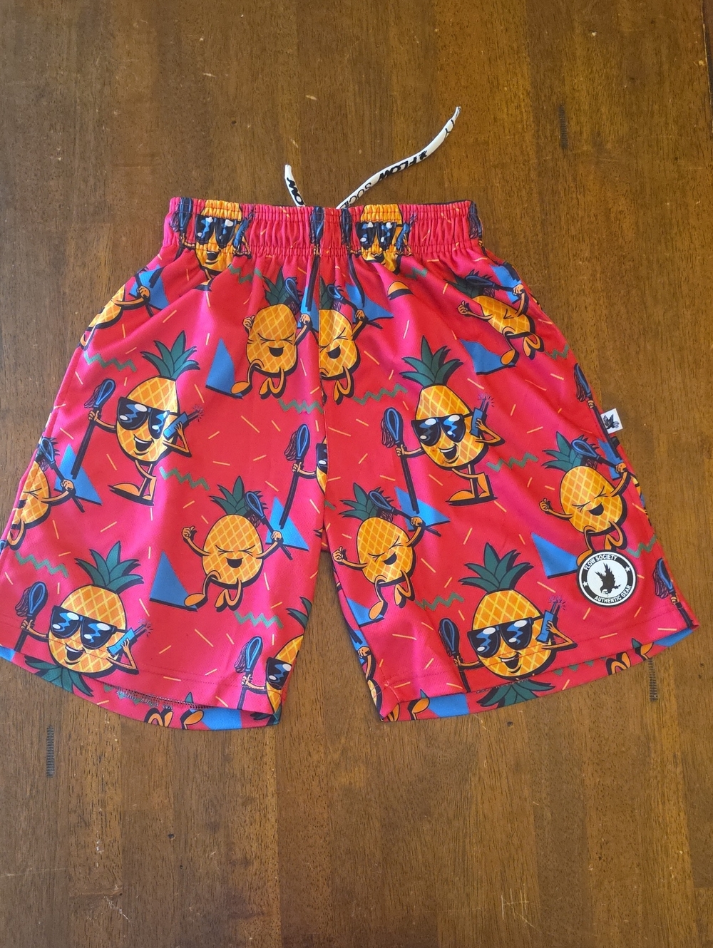 HOT PINK Pineapple Lacrosse Print Shorts